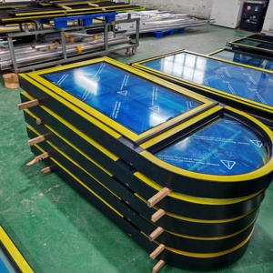 Fenêtre à battant cintrée <span class=keywords><strong>en</strong></span> aluminium sur mesure pour résidence, double vitrage trempé, isolée thermiquement - Product Image 3