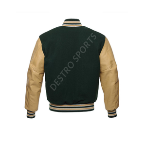 Veste universitaire personnalisée pour homme à manches longues avec logo frontal, design uni, style baseball universitaire - Product Image 3