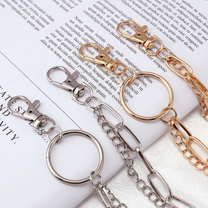 โซ่คาดเอวโลหะสีทองสองชั้นสำหรับกางเกง สไตล์พังก์ ฮิปฮอป ร็อค ไนท์คลับ ดีไซน์วงแหวนเรขาคณิต โซ่คาดตัวทำจากโลหะผสมสังกะสี - Product Image 4