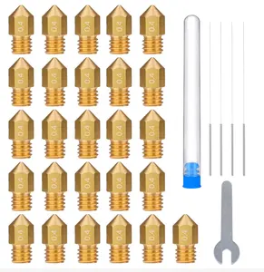 ELEGOO 0.4MM Brass Nozzle Kit for Neptune 3 SERIES 3D Printer, Brass Hotend Nozzles 0.2/0.4/0.6/0.8mm with Cleaning Kits