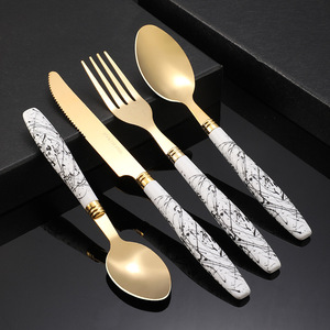 Service de Table Classique Style Encre de Chine, Ménagère en Acier Inoxydable, Service de Couverts Classique 4/24 Pièces Cuillère Couteau Fourchette - Product Image 3