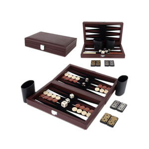 Nhà máy tùy chỉnh Hội Đồng Quản trị trò chơi du lịch xách tay sang trọng da backgammon hộp trò chơi - Product Image 4
