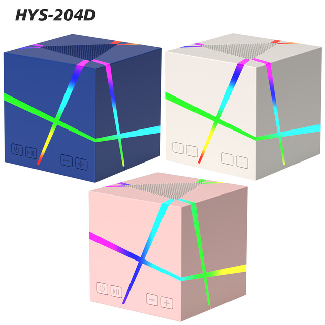 Stereo Sound Mini Cube Speaker Portable BT 5.3 Illuminated Color Display Outdoor Bookshelf Decoration Small Creative Gift