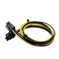 Kabel Adaptor Catu Daya GPU 8 Pin Jalinan PCIe 6 Pin Male untuk Komputer