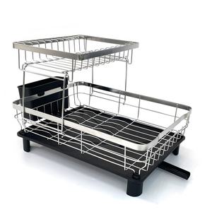 Scolapiatti a 2 Ripiani Grande per Cucina con Portabicchieri, Portautensili, Vaschetta Rimovibile e Tubo di Drenaggio - Product Image 5