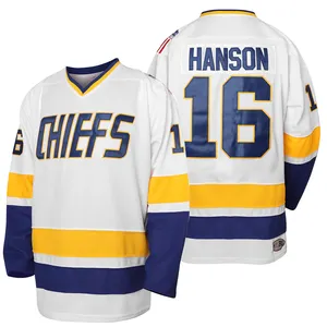 Wholesale Mens Hanson Brothers Steve #16 Hockey Movie Jerseys Stitched Letters Numbers hockey Jersey