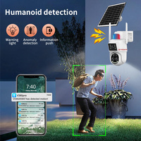 VESAFE UBOX Caméra solaire 4G à double écran avec carte SIM, WiFi extérieur PTZ CMOS H.265, double objectif, suivi automatique des personnes, étanche