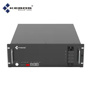 Kebos LIO-4805 LED Display 48V 50Ah 2400Wh Aluminum Case LiFeO4 Batteries Module Rack Mounted Lithium Battery Pack Built-in BMS