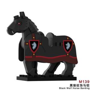 Chevalier Lion Rouge à Cheval, Jouet de Construction Animalier, Cheval de Guerre Médiéval, Figurine de Blocs de Construction, Série Château, Plastique ABS 1:1 - Product Image 2