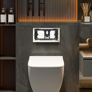 Flush Valve Mounting Frame Black <b>Plastic</b> Wall-Mounted with Screws and <b>Rods</b> - Product Image 5