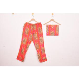 Conjunto de Pijama de Algodón para Mujer, Estampado a Mano, Estilo Boho, Ropa de Dormir Cómoda para Mujer, Excelente Precio de Fabricante - Product Image 1