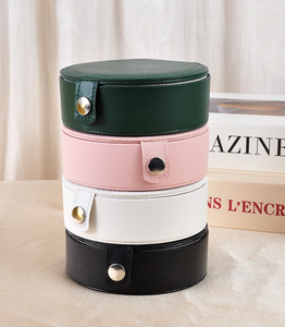 Wholesale Mini Travel Jewelry Case Portable Pu Leather Jewelry Organizer with Button Closure and <b>Mirror</b>-Jewellery Storage - Product Image 5