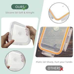 Contenedor de Alimentos Hermético de Silicona Platino Personalizable, Apilable de Tres Niveles, Plegable, Tipo Bento, con Tapa - Product Image 5