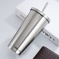 Taza de Acero Inoxidable Personalizada con Serigrafía, 16 oz, con Pajita, Aislamiento Térmico, Ecológica para Viajes - Marca Xuhui Lyjenny