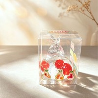 Nouvel ensemble de 12 jouets souple en forme de poire en cristal translucide, rempli de fruits, à rebond lent, jouet à presser, présenté en boîte de présentation