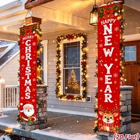 Weihnachtliches Türbanner mit Altem Elch, Dekorative Weihnachts-Türdekoration für Draußen, Frohe Weihnachten Haus- und Gartendekoration, Neujahrsbanner