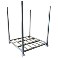 Chariot pliable robuste de 1000 kg, blanc, avec base solide et conteneur en treillis métallique pour entrepôt