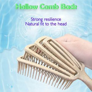<span class=keywords><strong>Brosse</strong></span> à cheveux démêlante en paille <span class=keywords><strong>de</strong></span> blé biologique avec logo personnalisé, <span class=keywords><strong>brosse</strong></span> en nylon ventilée incurvée écologique pour cheveux bouclés lisses - Product Image 5
