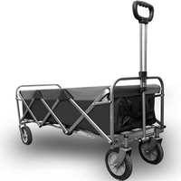 Chariot de transport pliable robuste à quatre roues en métal pour le camping, le jardin, la plage, les pique-niques et les voyages