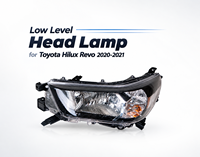 Promotion : Phare avant NAFU à faisceau bas pour Toyota Hilux Revo 2020-2021, boîtier noir, halogène, montage direct, pièce de rechange automobile