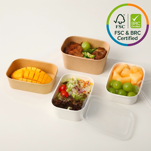 Envase de Papel Kraft para Alimentos Aprobado por <span class=keywords><strong>la</strong></span> FDA, con Logotipo Personalizado, Libre de PFAS, Biodegradable, Compostable y Desechable para Entrega a Domicilio - Product Image 1