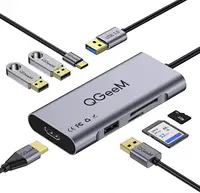 7 ב 1 USB Hub,QGeeM רכזת USB 3.0 HDMI 4K,SD/TF כרטיס קורא תואם עם Windows אנדרואיד 7-in-1 תחנת עגינה עבור מחשב נייד