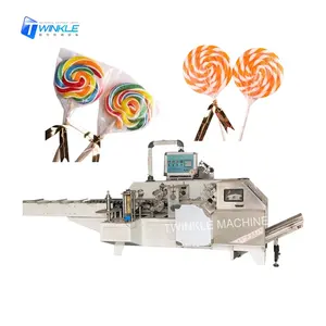 Rainbow big lollipop single twist packing/wrapping machine with golden tie