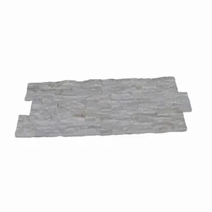 Nội thất và ngoài trời trắng quartzit Panel tường ốp văn hóa đá xếp chồng lên nhau đá