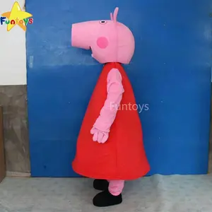 Cosplay — mascotte cochon rouge rose, robe de fête d'halloween pour adulte