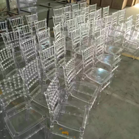Chaises de salle à manger modernes en acrylique transparent empilables pour hôtels, mariages et événements, avec coussins et housses amovibles, pour la maison, la salle de sport et la salle de bain