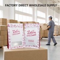 Sachet alimentaire personnalisé imprimé avec fenêtre et fermeture éclair, idéal pour les noix et bonbons, emballage de qualité alimentaire, vente en gros, marque privée OEM