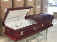 Ataúd de Madera Blanco Estilo Europeo con Interior de Terciopelo, Capacidad de 1000L, Ajustable para una Entierro Elegante