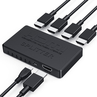 Splitter HDMI 4K 30Hz 1 Input 4 Output 1x4 Kotak Splitter HDMI untuk TV Monitor Proyektor Multi Layar