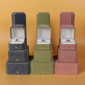 Boîte à bijoux en velours <span class=keywords><strong>de</strong></span> forme octogonale, boîte d'emballage <span class=keywords><strong>de</strong></span> bijoux <span class=keywords><strong>de</strong></span> luxe avec logo personnalisé SIFOO, ensemble <span class=keywords><strong>de</strong></span> boucles d'oreilles, collier, bague, bracelet - Product Image 3