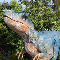 Costume de dinosaure Tyrannosaurus réaliste sur mesure, taille réelle, en métal violet vif, pour usage intérieur/extérieur, centre commercial, public
