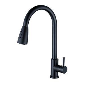 Grifos <span class=keywords><strong>de</strong></span> <span class=keywords><strong>Cocina</strong></span> Modernos <span class=keywords><strong>de</strong></span> Acero Inoxidable 201 Negro Mate con Rociador Extraíble <span class=keywords><strong>para</strong></span> Agua Fría y Caliente - Product Image 1