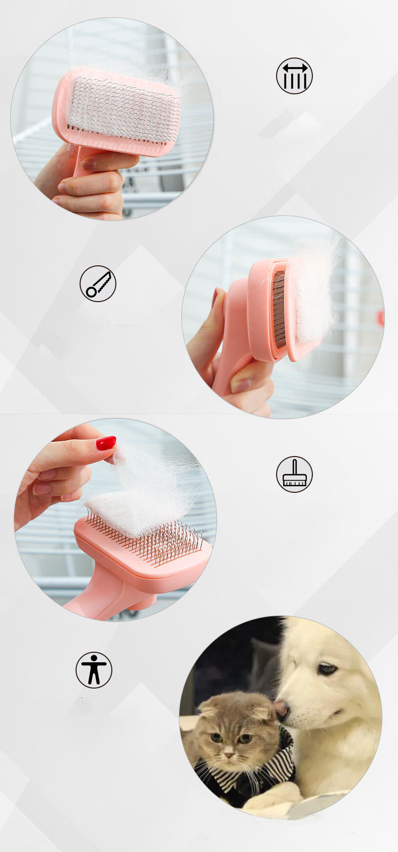 Easy To Remove The Hair Dog Grooming Stripping Brush Pet Hairs Groomings Rake Dogs Wire Slicker