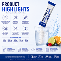 Poudre d'hydratation électrolytique sans sucre et faible en gras Rainwood pour adultes – Sachets instantanés végétaliens, sans gluten, naturels, pour une énergie quotidienne