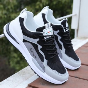 Chaussures pour hommes respirantes, chaussures de sport décontractées, chaussures de course pour étudiants, chaussures blanches - Product Image 1