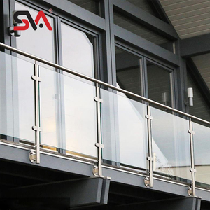 Đơn đôi cạnh kính bảo vệ cột đường sắt hiện đại lan can ban công phụ kiện kính thép không gỉ lan can lan can - Product Image 3