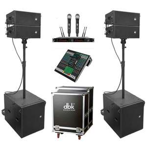 Système de sonorisation professionnel à colonne double 5 pouces en néodyme DBK avec caisson de basses amplifié 15 pouces pour scène, événements et clubs - Product Image 1