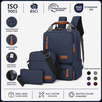Sac à dos unisexe personnalisé pour ordinateur portable 3 pièces/ensemble sac de voyage grande capacité confortable léger et durable Oxford fermeture éclair