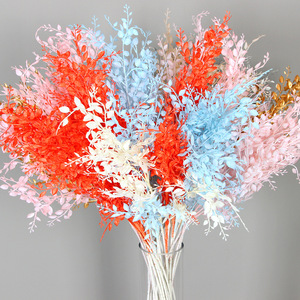 Fleurs artificielles de trèfle à six feuilles, branche unique, en plastique, pour décoration de mariage, décoration intérieure, fleurs givrées, bouquet pour vitrine de magasin - Product Image 4