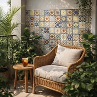Vente directe usine – Bon prix – Mosaïque de carreaux en céramique émaillée marocaine antique à motif encre pour crédence de cuisine