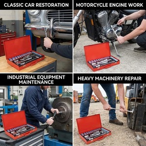 AJ03050 24-Piece Red Iron Box <b>Set</b> Hand Mechanic Tools High Carbon Steel Material Car Repair Tool Box OEM Bit Holder - Product Image 3