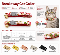 Collier pour chat imprimé personnalisé, doux et confortable, avec boucle de sécurité durable et clochette, réglable pour chatons et chats de toutes tailles – Fournitures pour animaux de compagnie