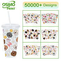 Autocollants de transfert UV double face motif papillon Osmo 24 oz pour gobelets en plastique