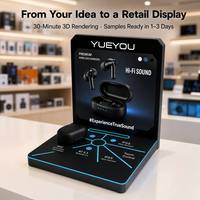 Soporte de Exhibición Interactivo LED para Auriculares TWS, Panel Personalizado con Marca, Plataforma de Demostración para Auriculares Inalámbricos
