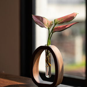 काले अखरोट लकड़ी के जापानी सरल हाइड्रोपोनिक सम्मिलित नाजुक फूल उपकरण घरेलू <span class=keywords><strong>vase</strong></span> आधुनिक सजावटी उपयोग - Product Image 6