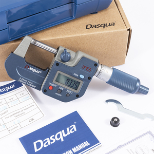 Micrometro Esterno Manuale Dasqua in Acciaio Inox, Gamma 1-2 Pollici, Risoluzione 0.0001 Pollici, Lunga Durata, con Arresto a Cricchetto - Product Image 1